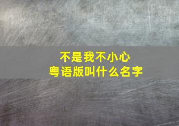 不是我不小心 粤语版叫什么名字